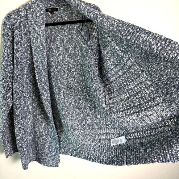 Frye Blue Marled Knit Open Front Cardigan Sweater M NWT - Picture 7 of 15